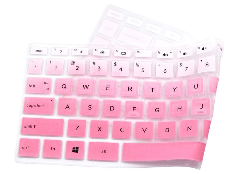 UHamn Silicone Keyboard Cover Soft Skin Compatible for HP Pavilion 14" Notebook, HP 14-BF050WM, 14-BK061ST, 14-BK091ST, 14M-BA, 14-BW Series (Pink Ombre) - Image 2